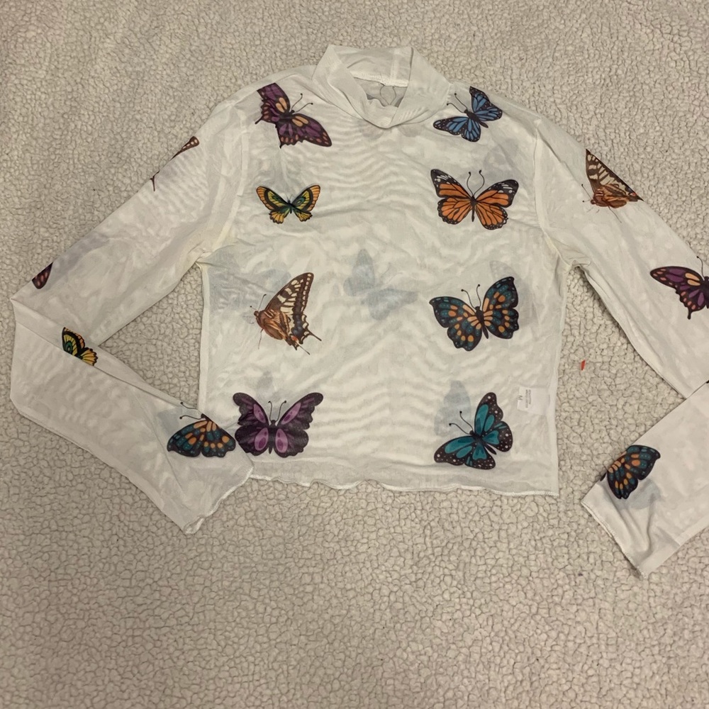 SHEER BUTTERFLY TOP